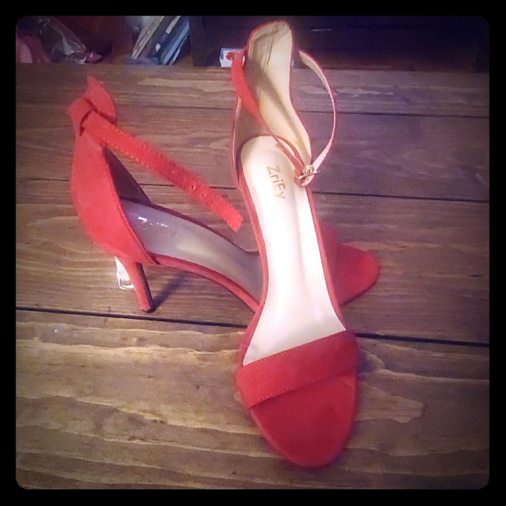 Red sandal heels